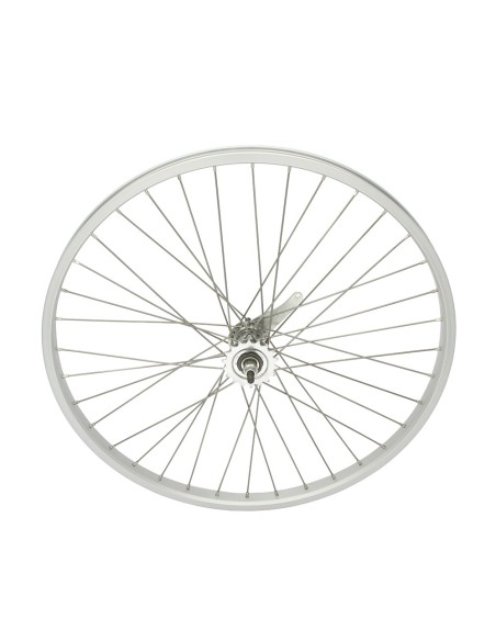 26 x 1.75 Alloy Coaster Wheel 36 Spoke 12gBlack 3/8 Axle Single Wall Silver.